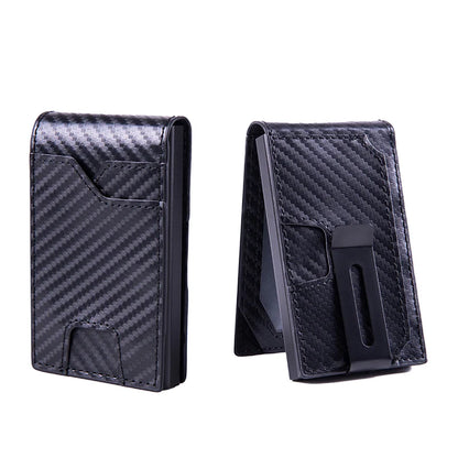 Men's Genuine Leather Slim RFID Wallet with Pop-Up Card Holder and Money Clip