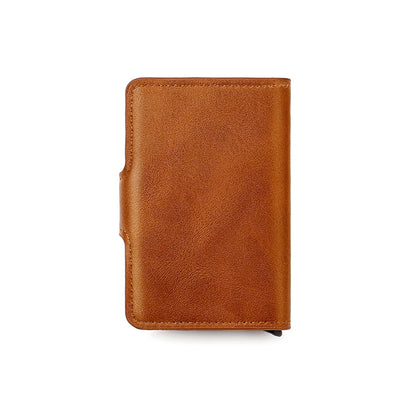 Men's Brown Card Holder Wallet with Hasp Closure – Compact Wallet for Cash and Cards