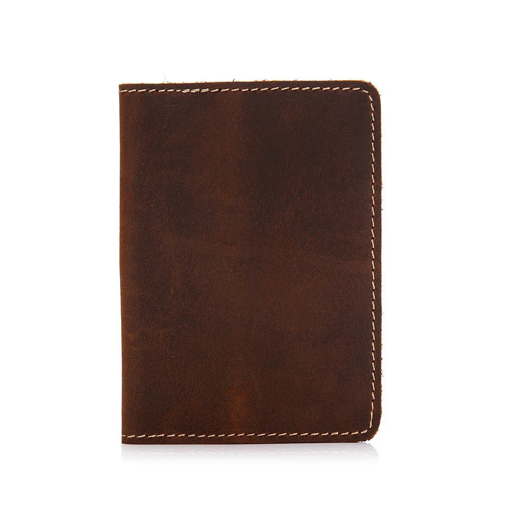 Brown leather wallet on a white background